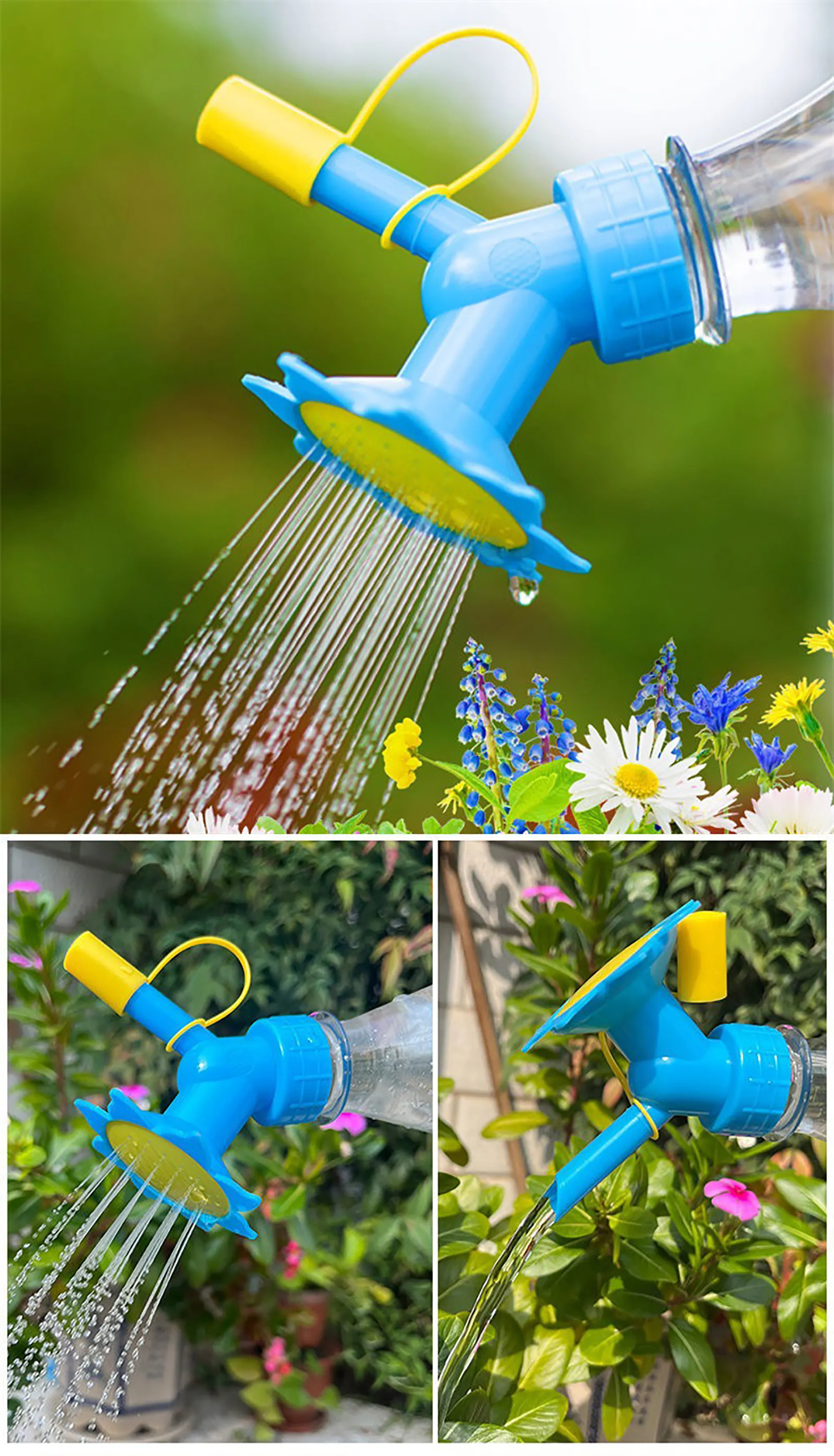 2 In 1 Plastic Sprinkler Nozzle  Bottle Shower Cap Flower Plant Vegetable Watering Device Watering Can Sprinkler