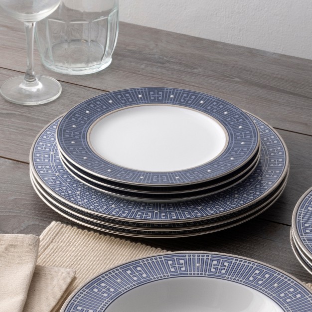 Noritake Infinity Blue Set Of 4 Dinner Plates