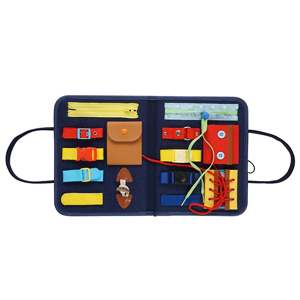 Children Educational Busy Board For Children Aged 2 To 7 Years Old Learn Basic Abilities Educational Toys Navy Blue