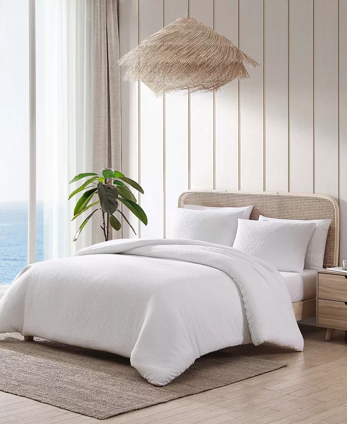 Tommy Bahama Home Wicker Woven Solid 3 Piece Duvet Cover Set， Full Queen