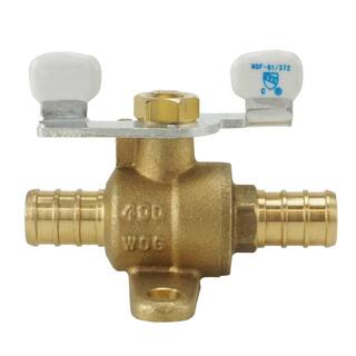 Apollo 12 in. Brass PEX-B Barb Ball Valve with Tee Handle and Mounting Pad APXV12T