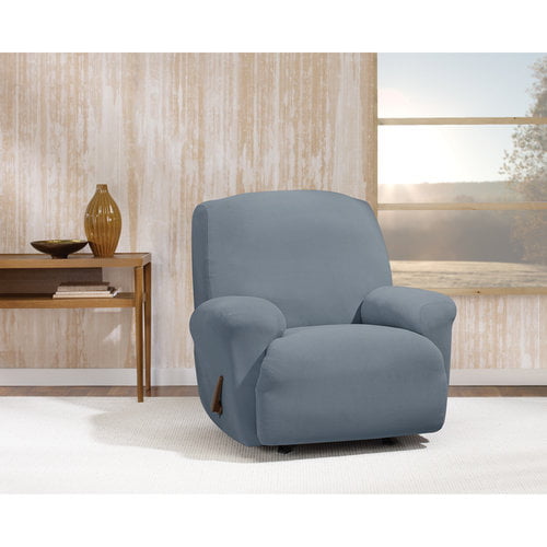 Stretch Morgan 1-Piece Recliner Furniture Cover, Storm Blue