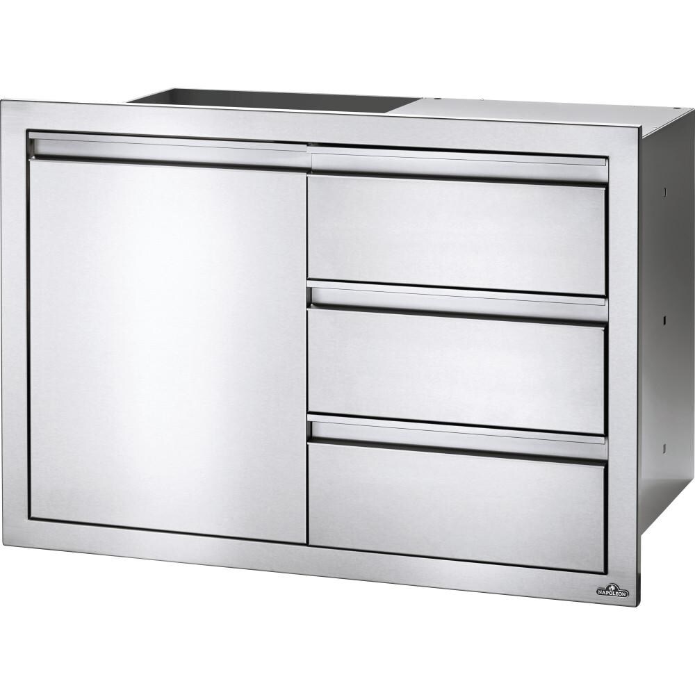 Napoleon 36-Inch Stainless Steel Single Door and Triple Drawer