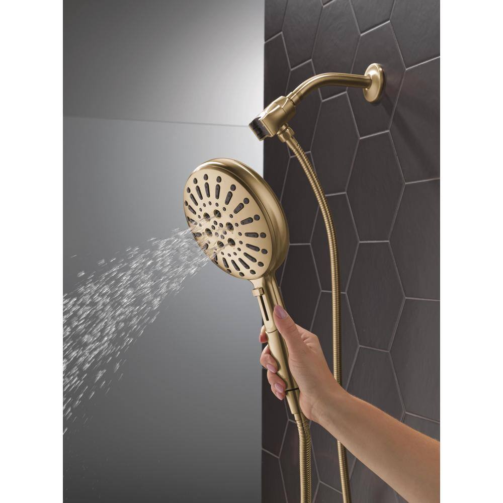 Delta 7-Spray Patterns 1.75 GPM 6.19 in. Wall Mount Handheld Shower Head with SureDock Magnetic in Lumicoat Champagne Bronze 54910-CZ-PR-PK