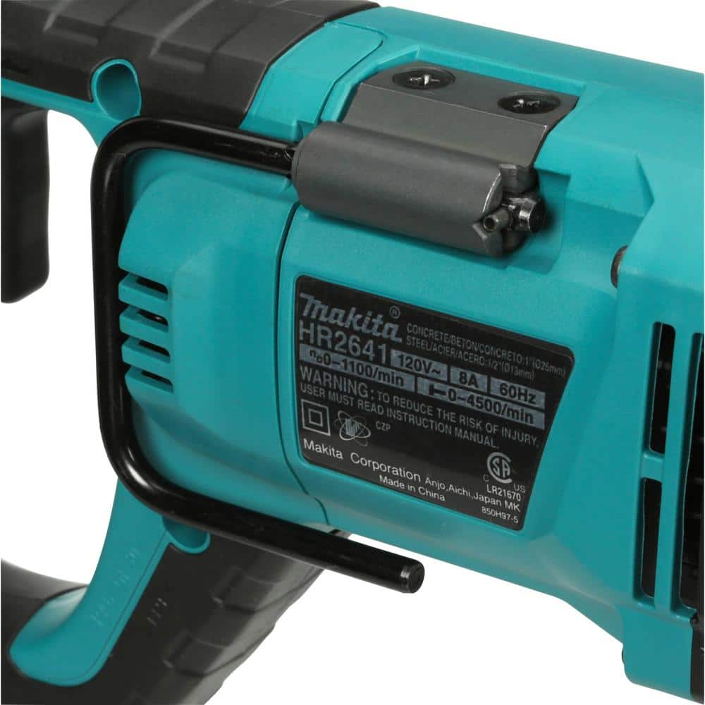 Makita 8 Amp 1 in. Corded SDS-Plus Concrete/Masonry AVT Rotary Hammer Drill with 4-1/2 in. Corded Angle Grinder with Hard Case HR2641X1