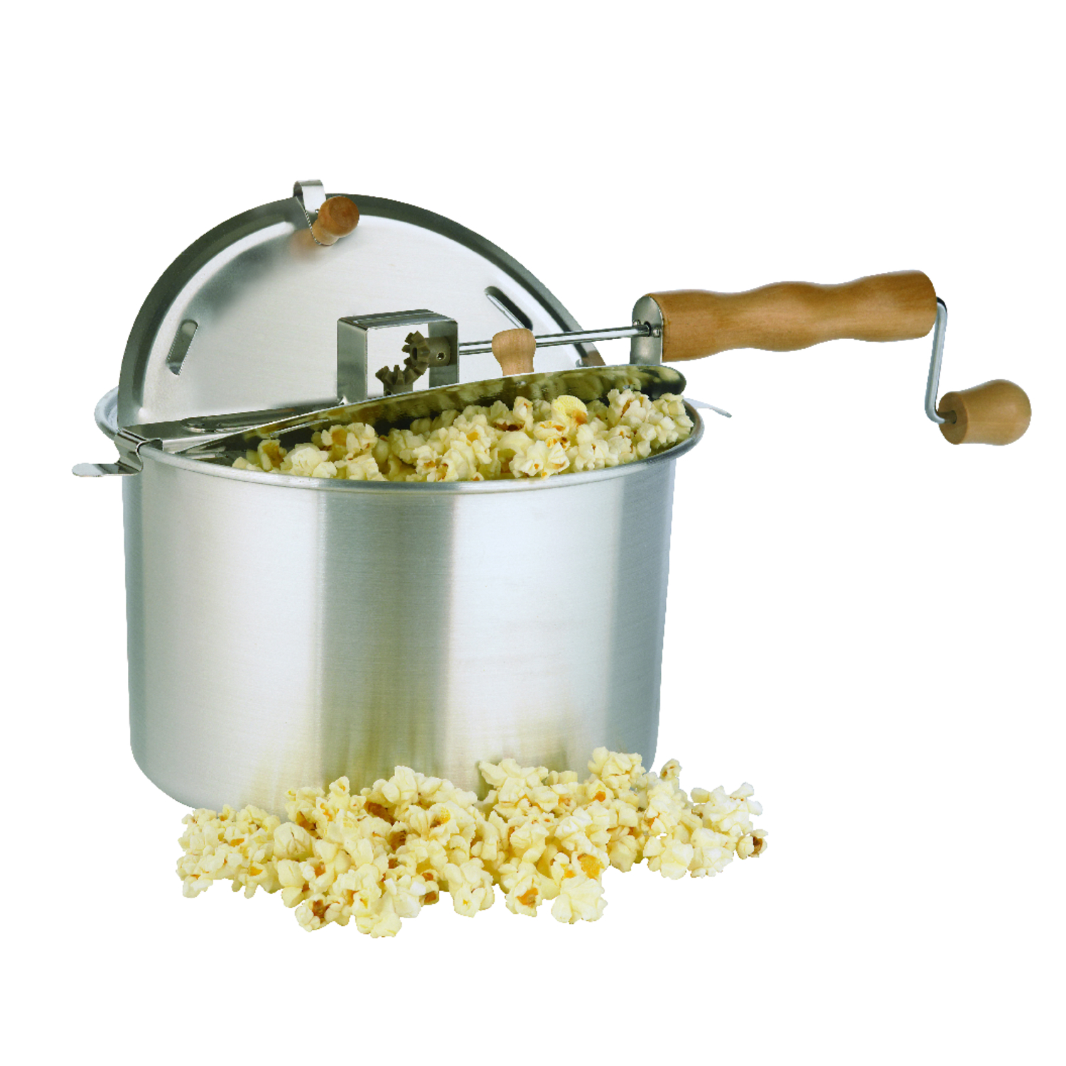 Whirley Pop Aluminum Stove Top Popcorn Popper 16.5 in. 6 qt Silver