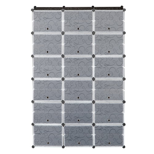 Ktaxon 36 Cubes 72 Pairs Modular Plastic Shoe Storage Cabinet Boxes Expandable 12 Tiers Shoe Rack