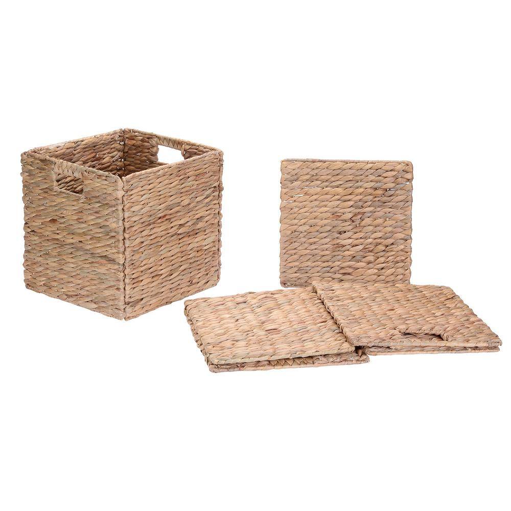 Villacera 12 in. H x 12 in. W x 12 in. D Tan Wicker Cube Storage Bin 2-Pack HWD020147