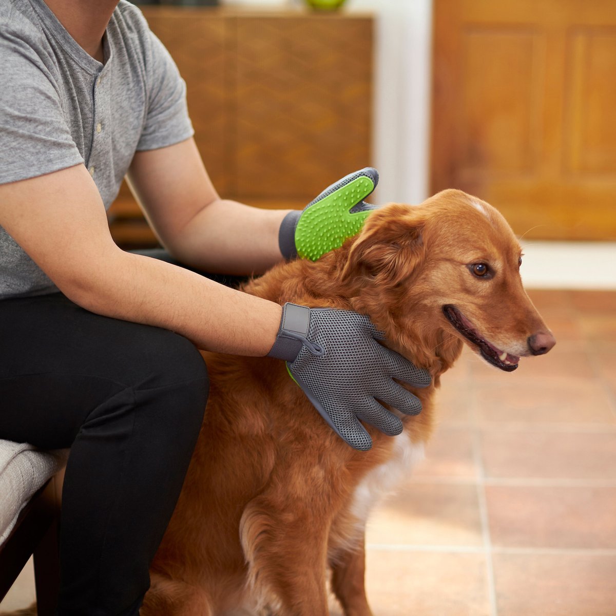 Frisco Dog and Cat Adjustable Grooming Gloves