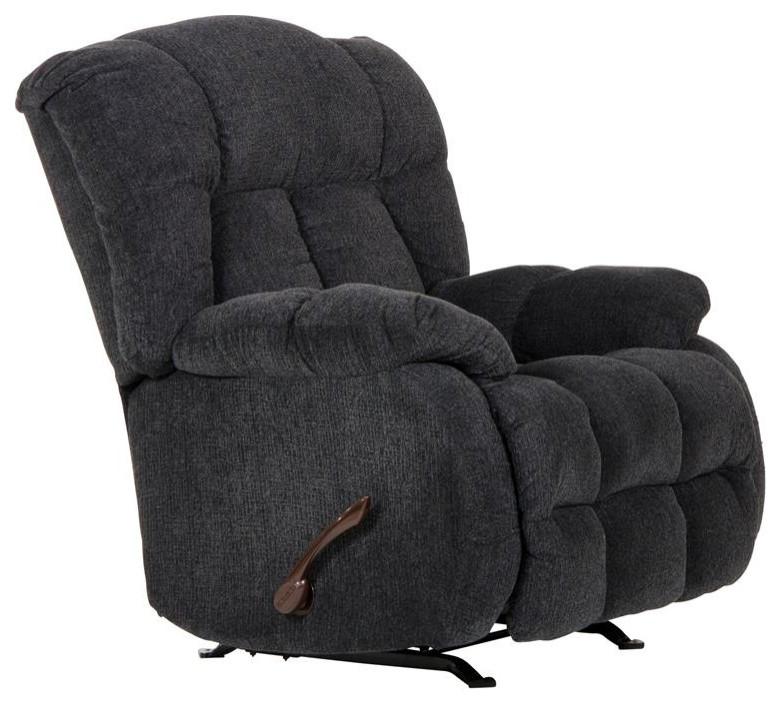 Brock Rocker Recliner in Slate Gray Polyester Chenile Fabric   Transitional   Recliner Chairs   by Homesquare  Houzz