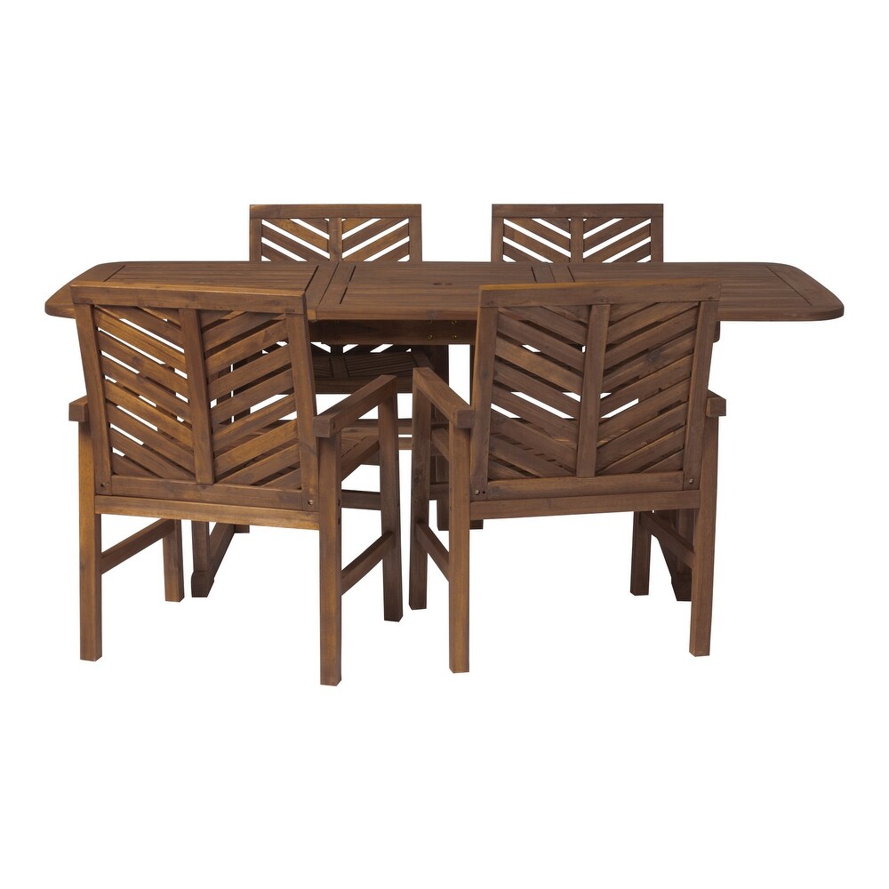 Middlebrook Hydaburg 5 Piece Acacia Extension Dining Set