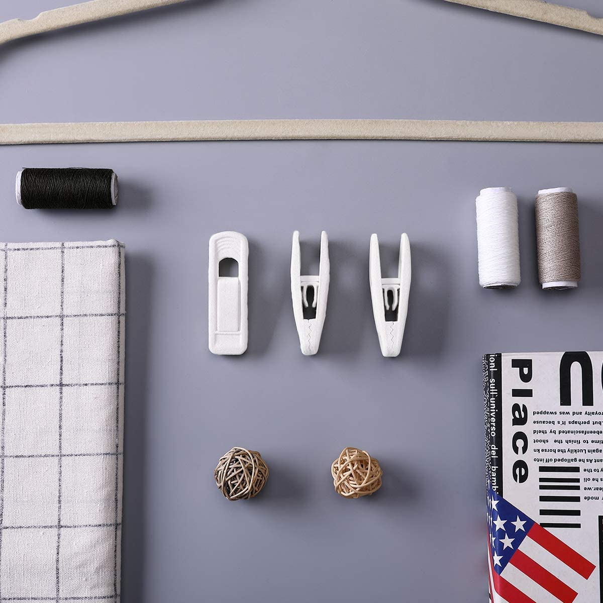 TAZEMAT 30 Pack Hanger Clips Multi-Purpose Hanger Clips for Hangers White Finger Clips for Plastic Clothes Hangers Pants