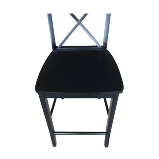 International Concepts X Back 24 in. Black Bar Stool S46-6132