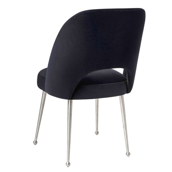 Sia Modern Velvet-upholstered Dining Chair w/ Splayed Steel Legs