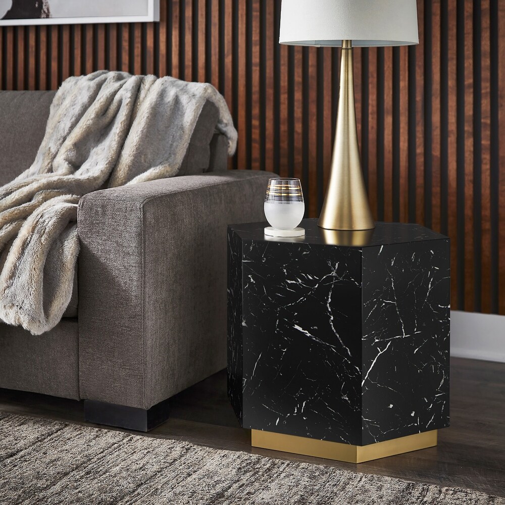 Darcy Faux Marble End Table by iNSPIRE Q Bold