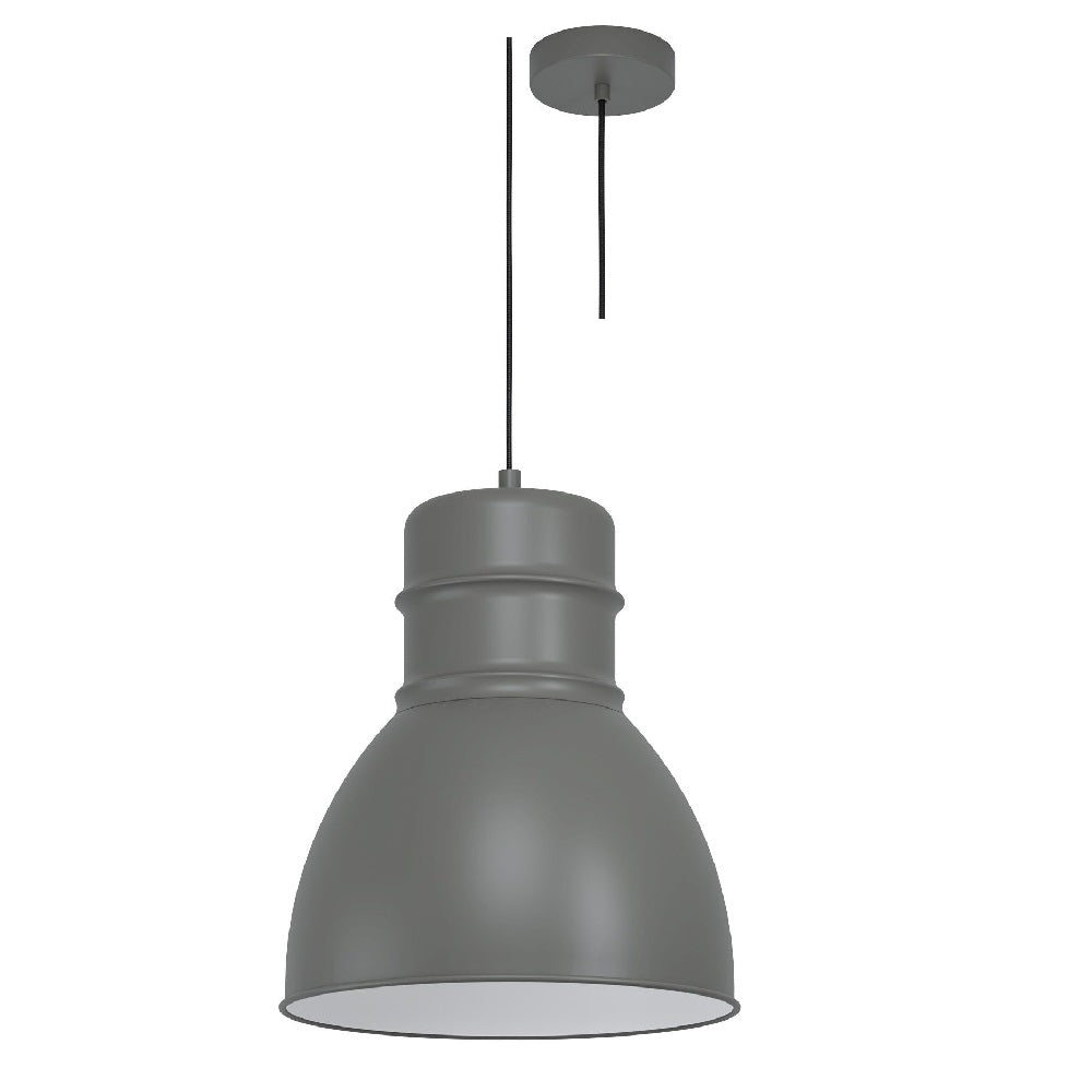 Eglo 43622 Ebury Grey & White Inner Shade Vintage Dome Pendant 38cm