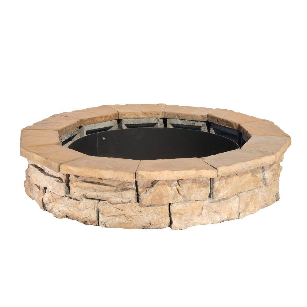 Natural Concrete Products Co 44 in. Fossill Brown Round Fire Pit Kit FSFPB