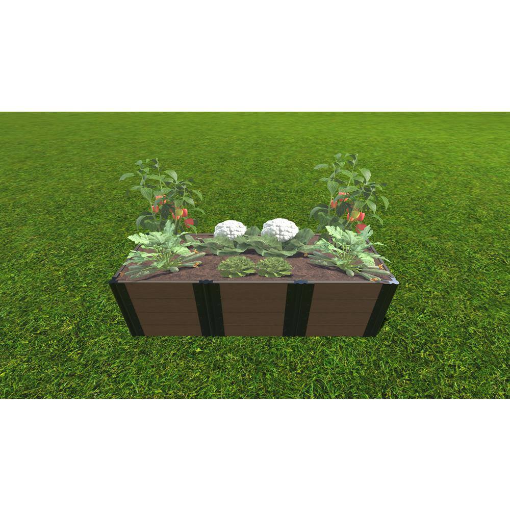 Frame It All Uptown Brown Composite 2 ft. x 6 ft. x 22 in. Raised Garden Bed - 1 in. Profile 200004092