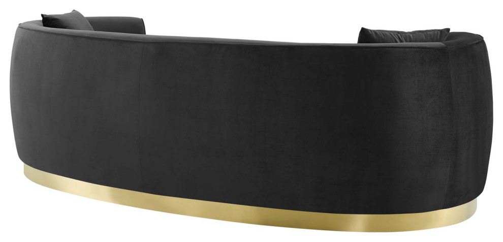 Resolute Curved Performance Velvet Sofa   Contemporary   Sofas   by Homesquare  Houzz