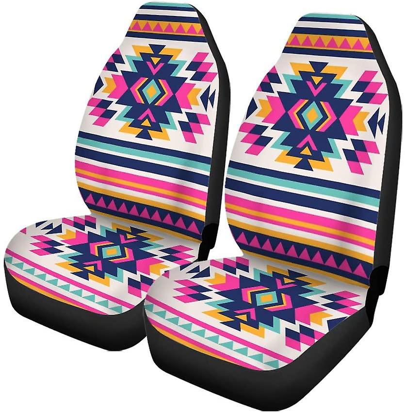 Set Of 2 Car Seat Covers Polygon Universal Auto Front Seats Protector Fits For Car，suv Sedan，truck D---47412