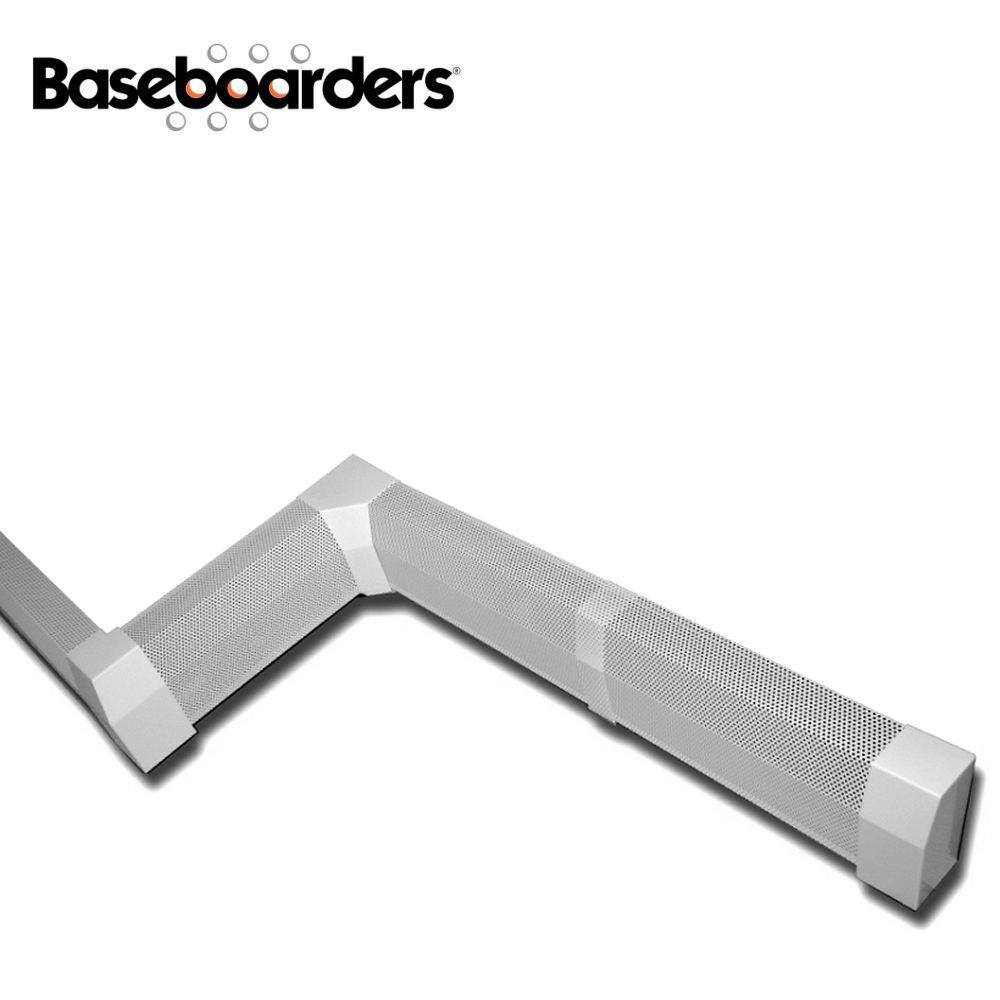 Baseboarders Premium Series 2 ft. Galvanized Steel Easy Slip-On Baseboard Heater Cover Left and Right Endcaps [1] Cover [2] Endcaps BB001-24-EC001 SET-WHT