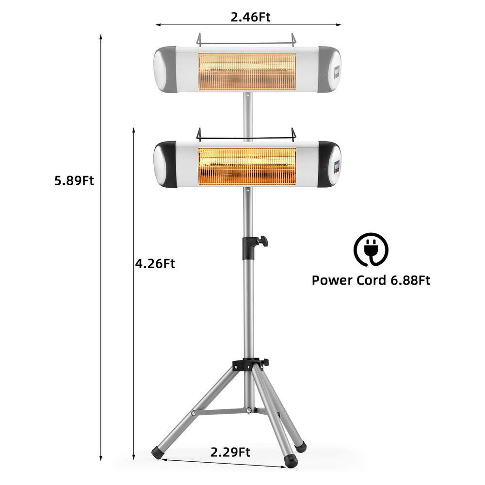 JOMEED 15000-Watt Electric Outdoor Metal Patio Heater with Remote and 3 Heat Settings UP048