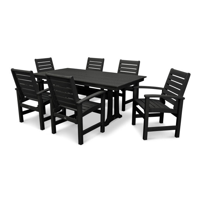 Polywood Signature 7-Piece Farmhouse Dining Set with Trestle Legs PWS333-1