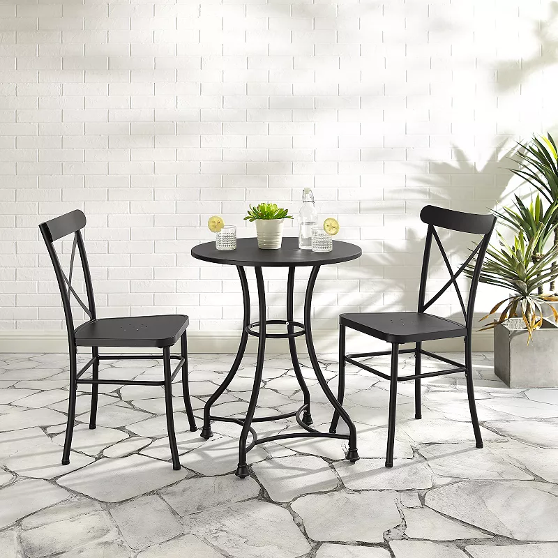 Crosley Astrid Indoor / Outdoor Patio Bistro Table and Chair 3-piece Set