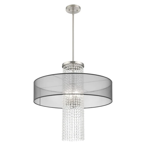 Livex Lighting Bella Vista 4-Light Brushed Nickel Pendant Chandelier - 24