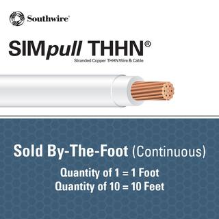 Southwire (By-the-Foot) 4 White Stranded CU SIMpull THHN Wire 20500599