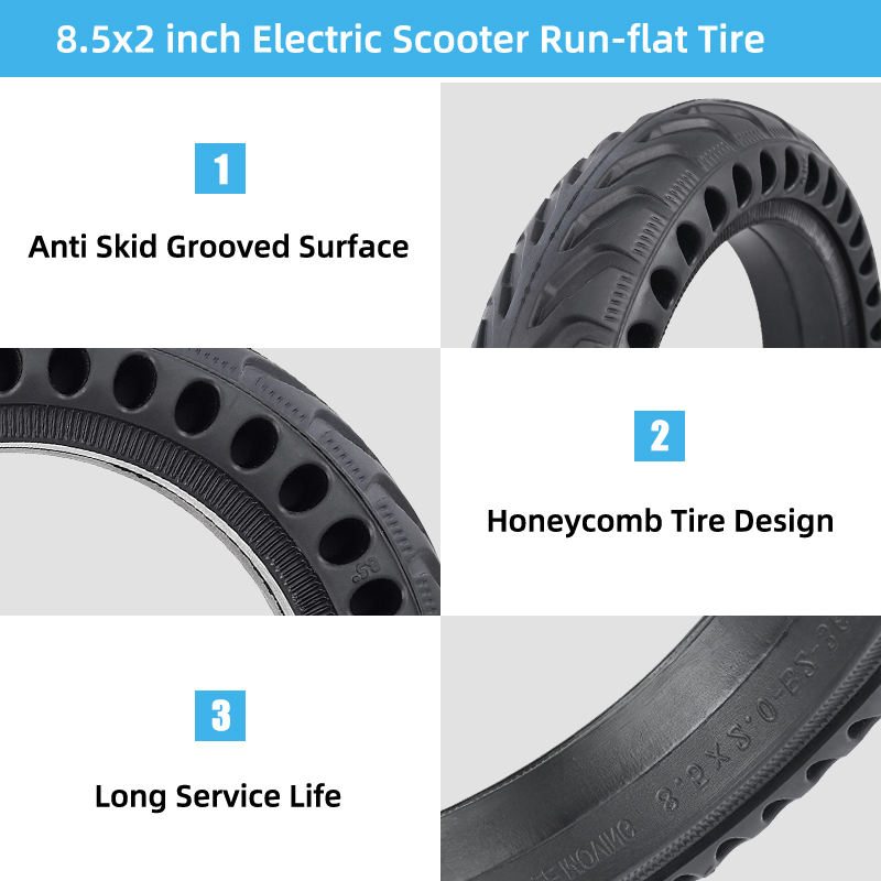 City Riding 8.5 Inch Honeycomb Non Pneumatic Solid Tires for Replacement Spare Parts of Xiaomi M365/PRO/MI3 Electric Scooter