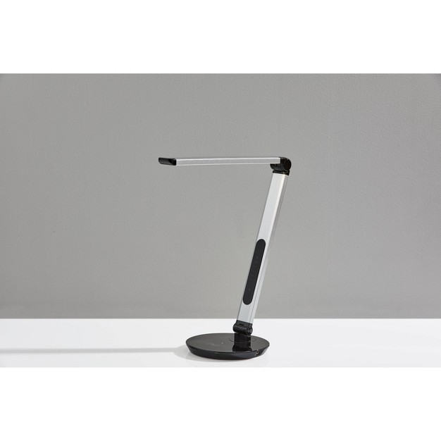 Rodney Charge Wireless Charging Multi function Desk Lamp includes Led Light Bulb Silver Adesso