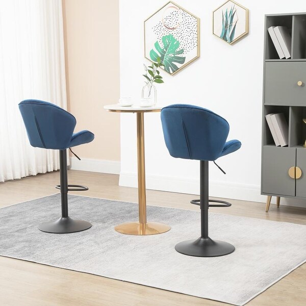 Bar Stools Set of 2 - Adjustable Barstools with Footrest