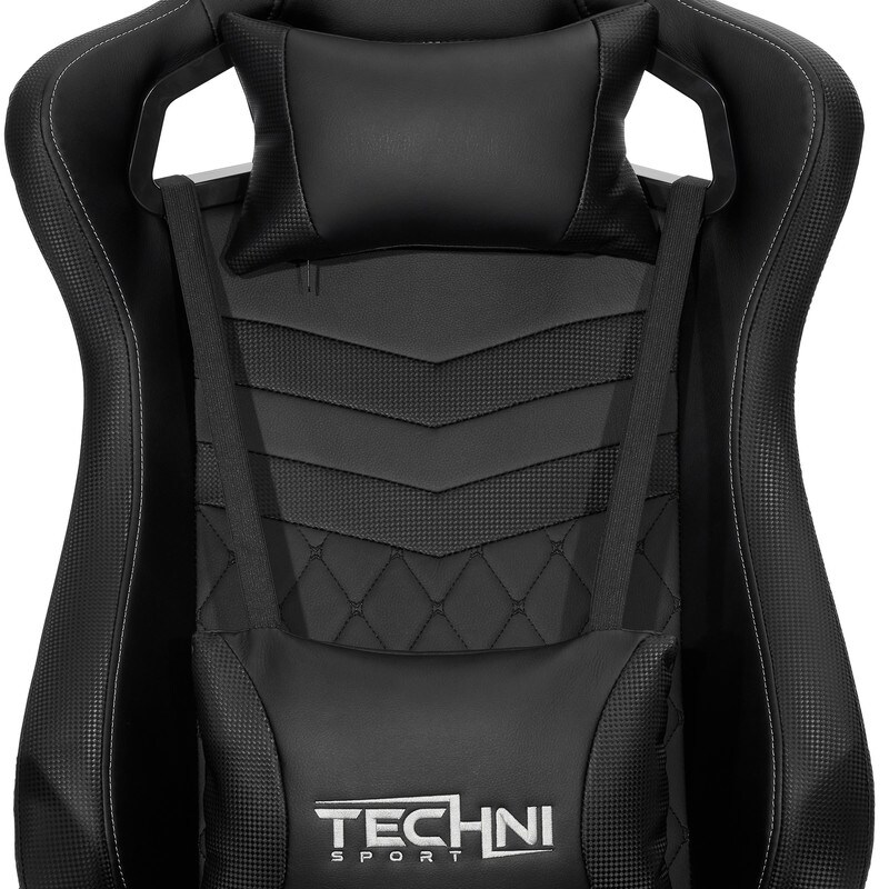 Ergonomic High Back Racer Style PC Gaming Chair  Adjustable Soft Lumbar and Neck Pillows included