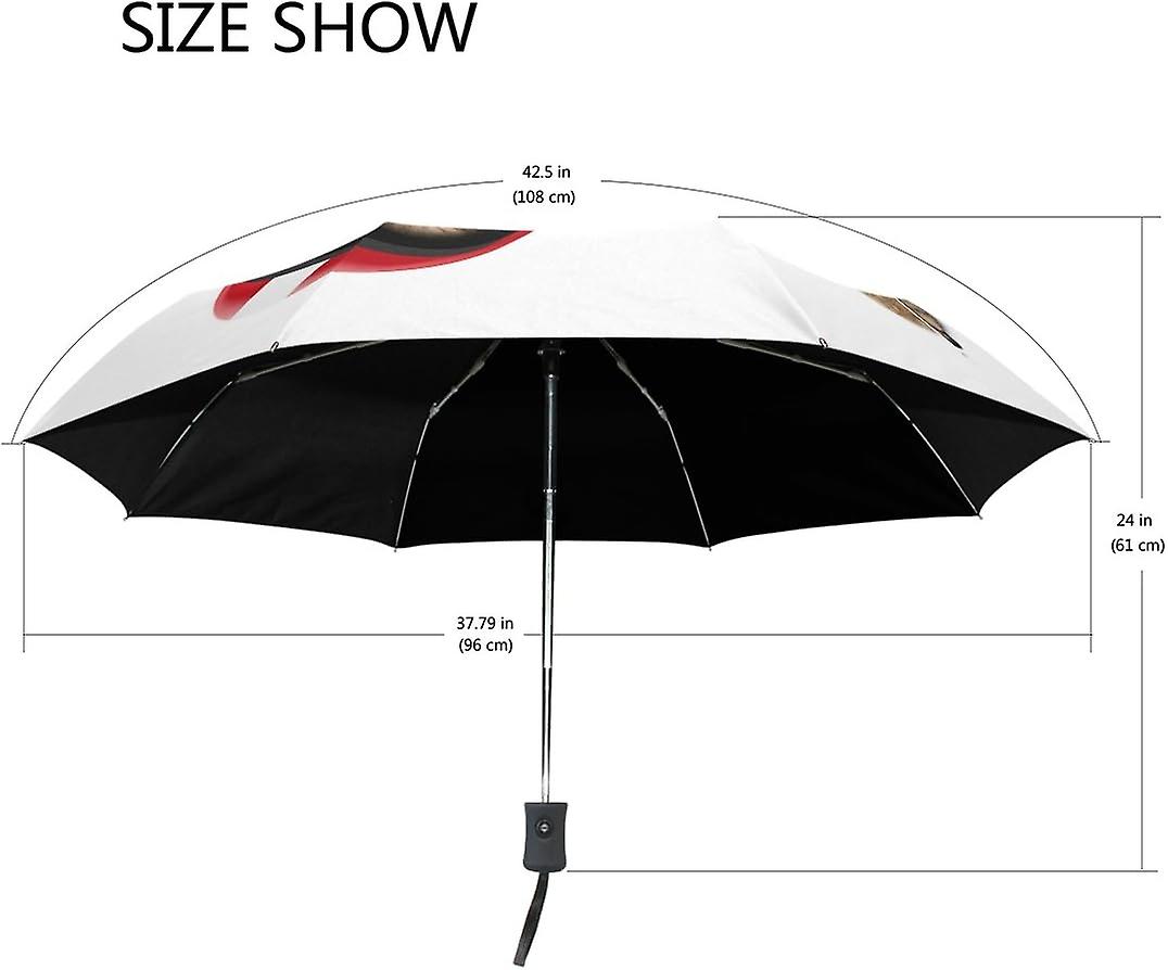 Rain Umbrella Automatic Windproof Foldable Umbrella Cat Send Pizza