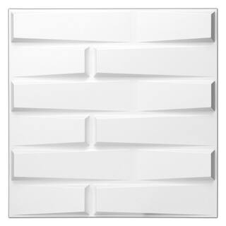 Art3dwallpanels 0.04 in. x 19.7 in. x 19.7 in. White 3D PVC Decorative Wall Panel for Interior Decor (12-Pack) A10hd582