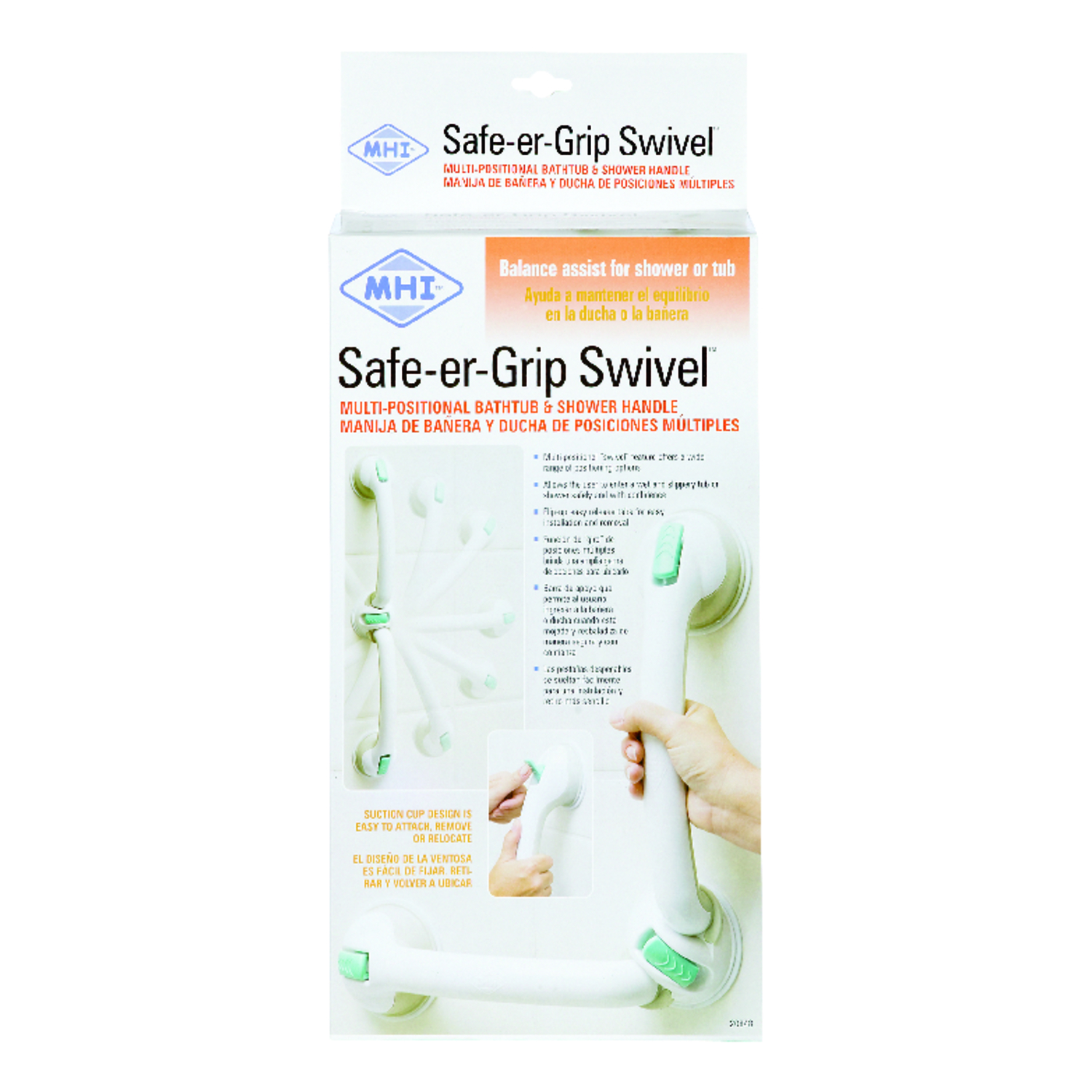 Safe-er-Grip 7.8 in. L Plastic Grab Bar