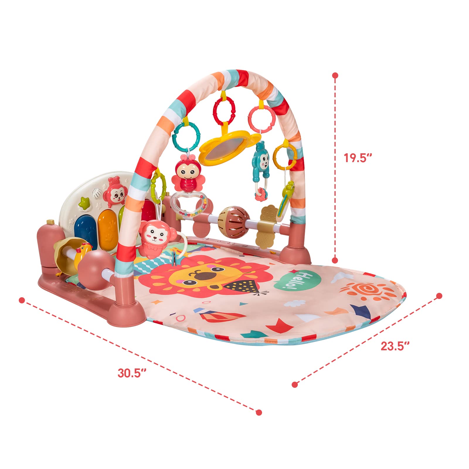 Baby Play Mat, Kick and Play Piano Gym with Projector