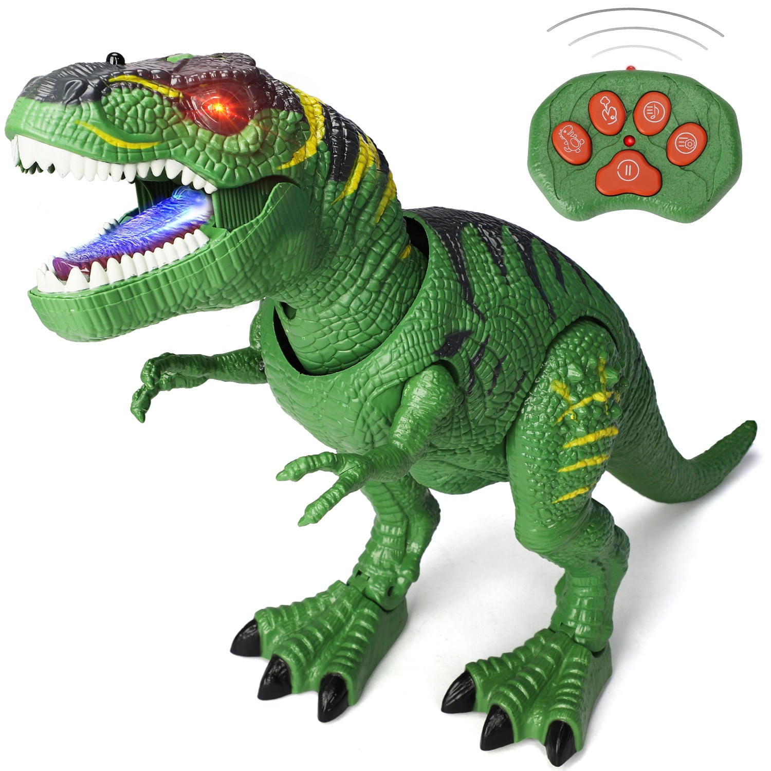 TOY Life Dinosaur Toys for Kids， Remote Control Dinosaur Toys for Kids 3 4 5 6 7 8+， T-rex Dinosaur Toys， Light Up， Realistic Roaring Sound and Spray， Walking Dinosaur Toys， Dinosaur Robot Toy for Boys