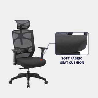 Furniture of America Caius Regular Black Breathable Mesh Ergonomic Office Chair with Adjustable Lumbar IDF-60393