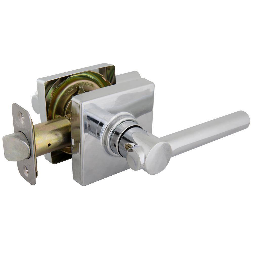 Defiant Highland Bright Chrome Hall and Closet Door Lever with Square Rose 32LD8203A