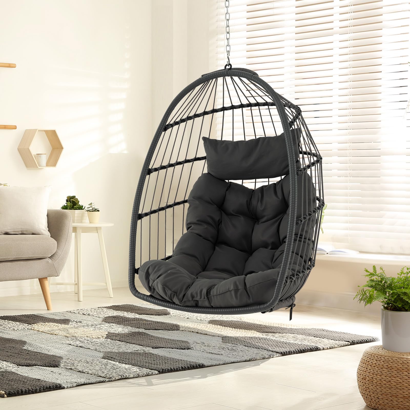 Giantex Foldable Hanging Egg Chair - Egg Swing Hammock Chair