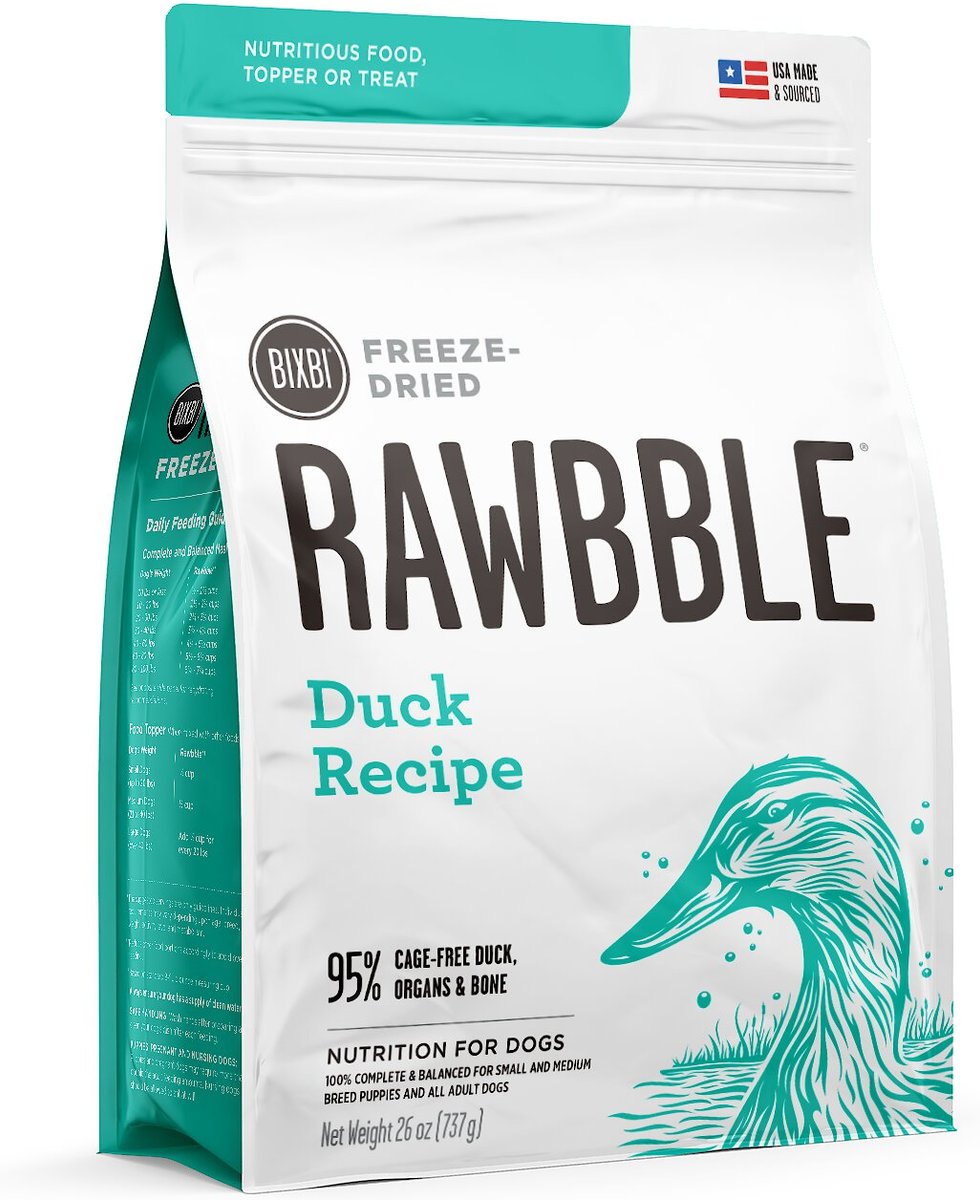 Bixbi Rawbble Freeze-Dried Duck Recipe Dog Food