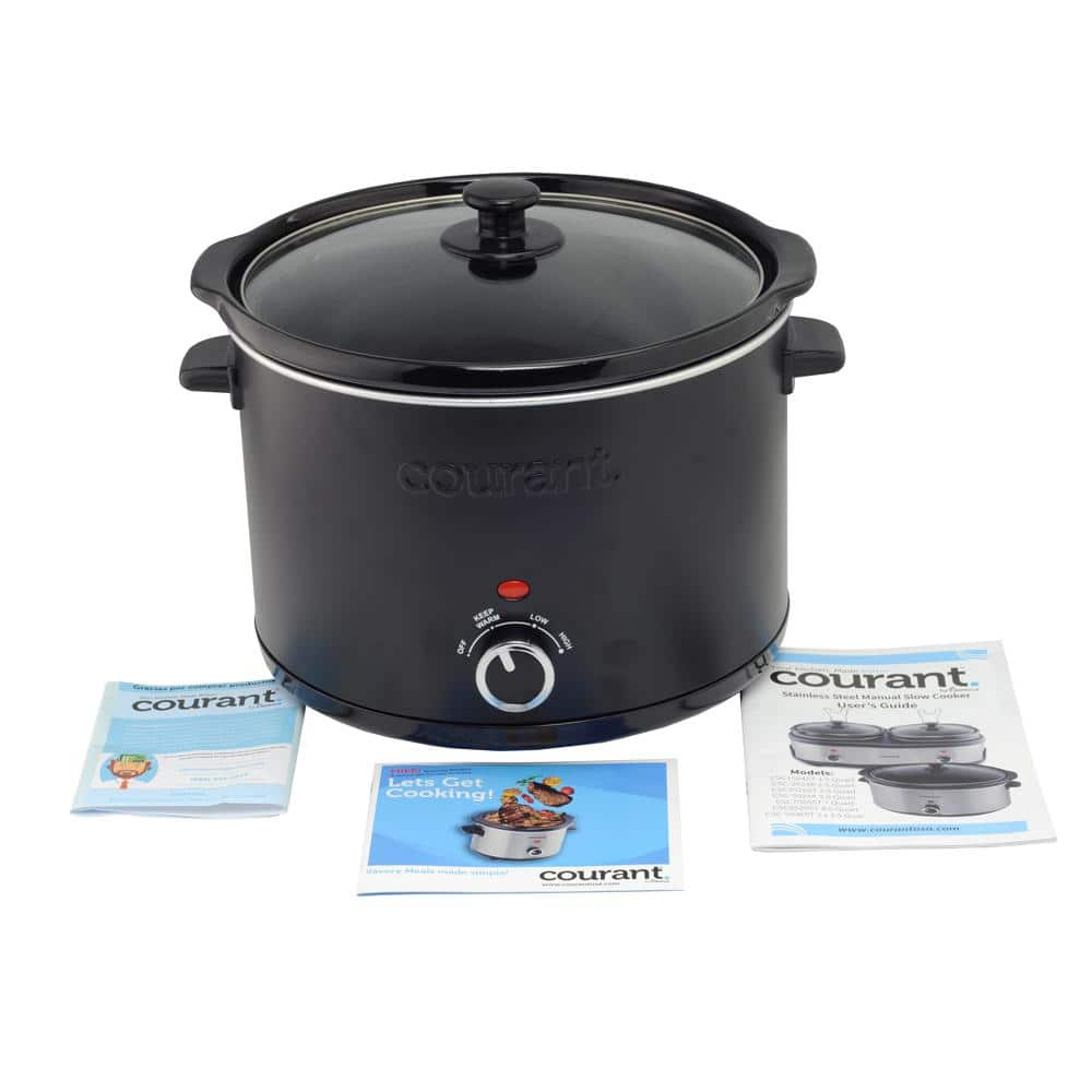 Courant 2.5 Qt. Matte Black Slow Cooker with 3 Settings CSC-2524K