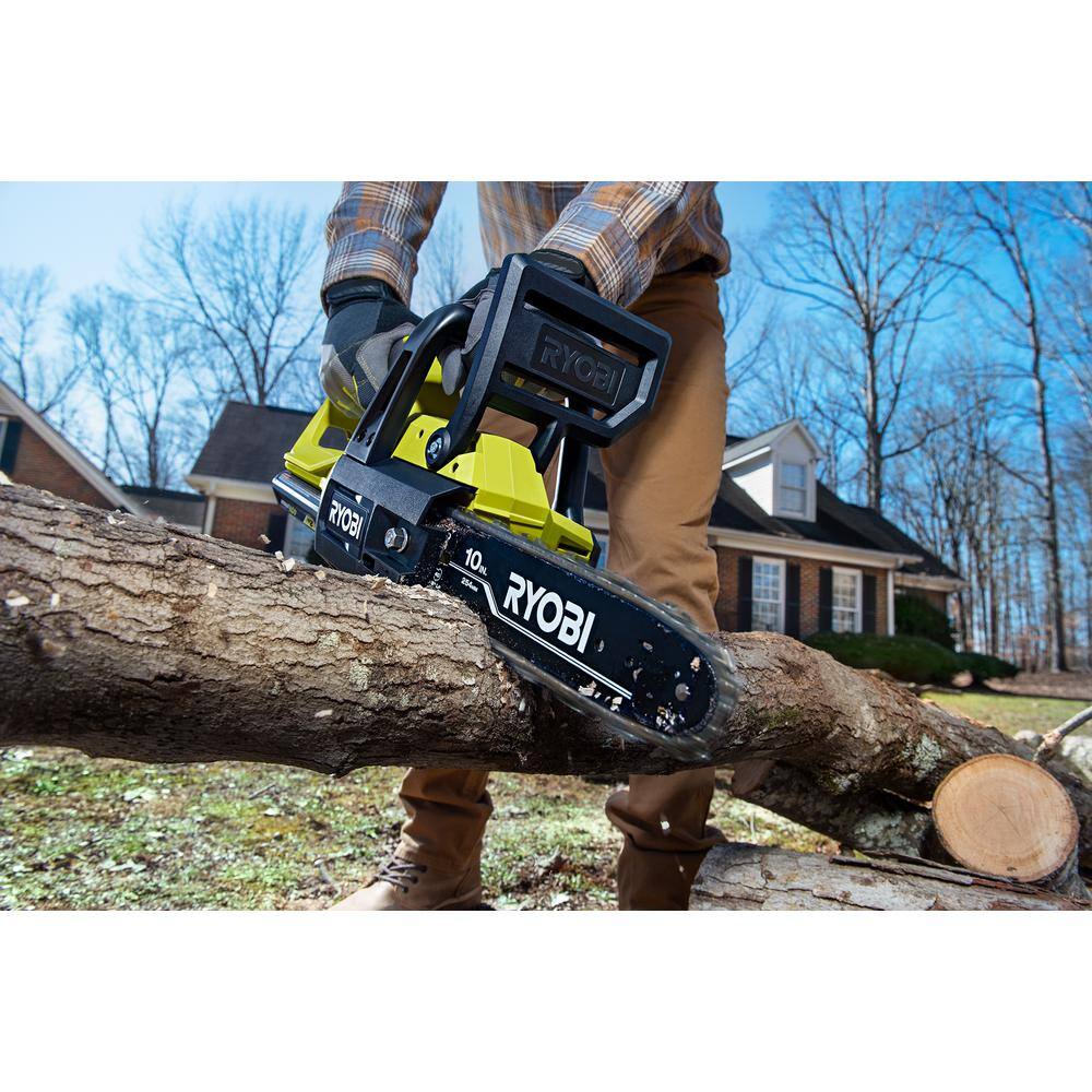 RYOBI 40V 10 in. Battery Powered Chainsaw with 2.0 Ah Battery and Charger RY40570