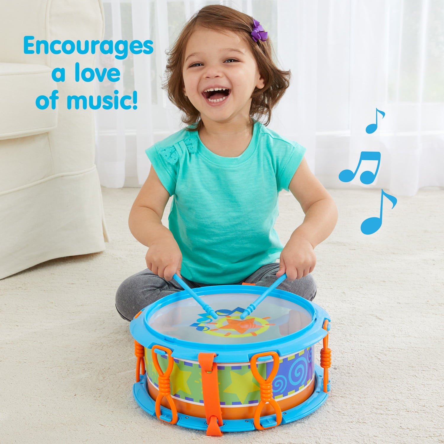 Kidoozie My First Drum Set， Set of 6 Instrument Toys for Children ages 2 years and older