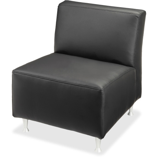 Lorell Fuze Modular Series Black Leather Guest Seating (86917)