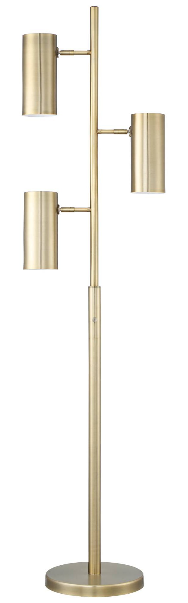 Tall Satin Brass 3 light Adjustable Metal Shade For Living Room Reading Bedroom Office