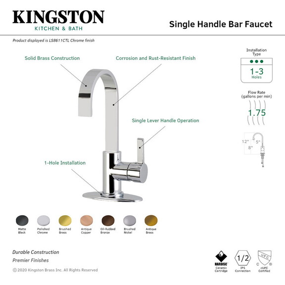 Kingston Brass Continental One Handle 1 Hole Deck ...