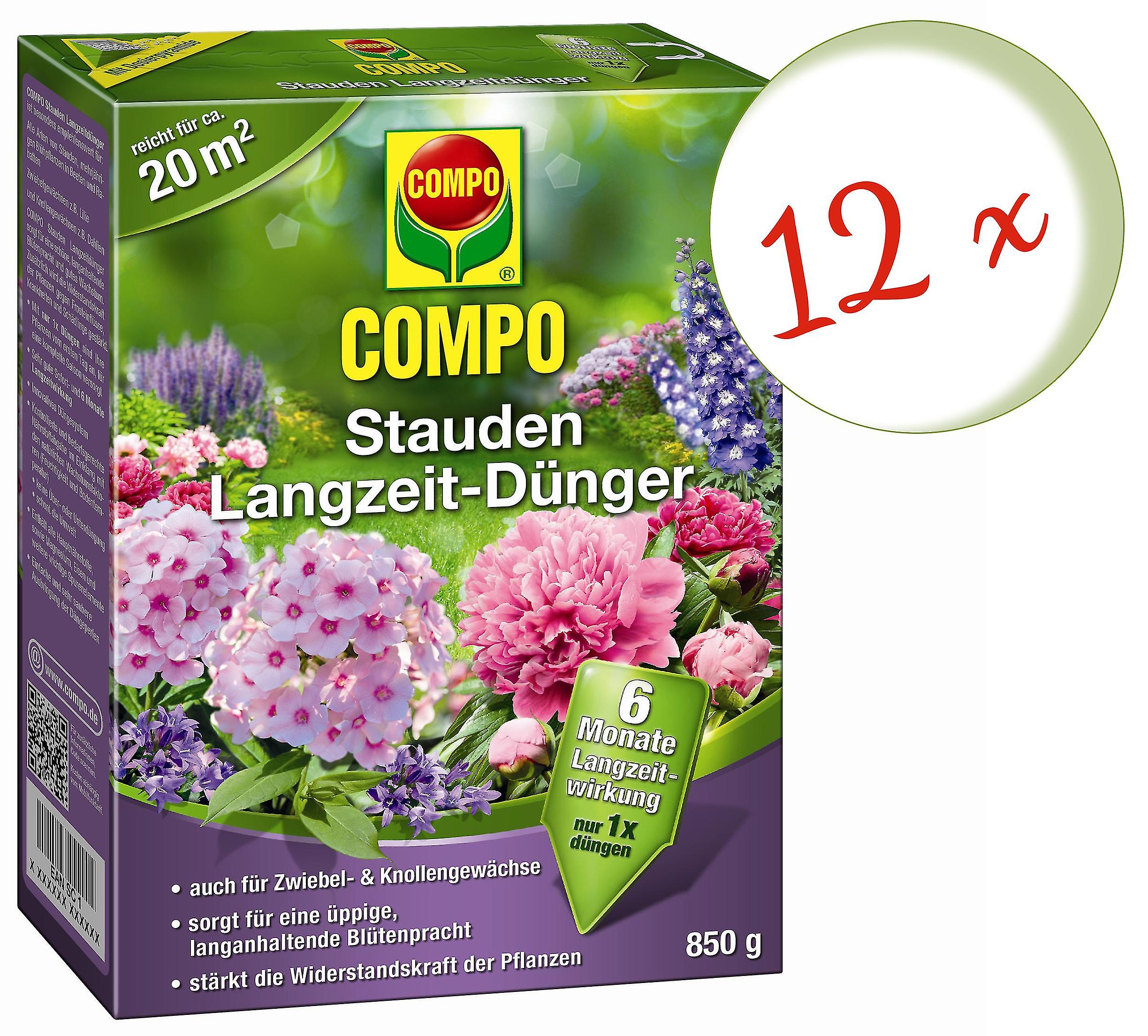 12 x COMPO Stauden Langzeit-D??nger， 850 g